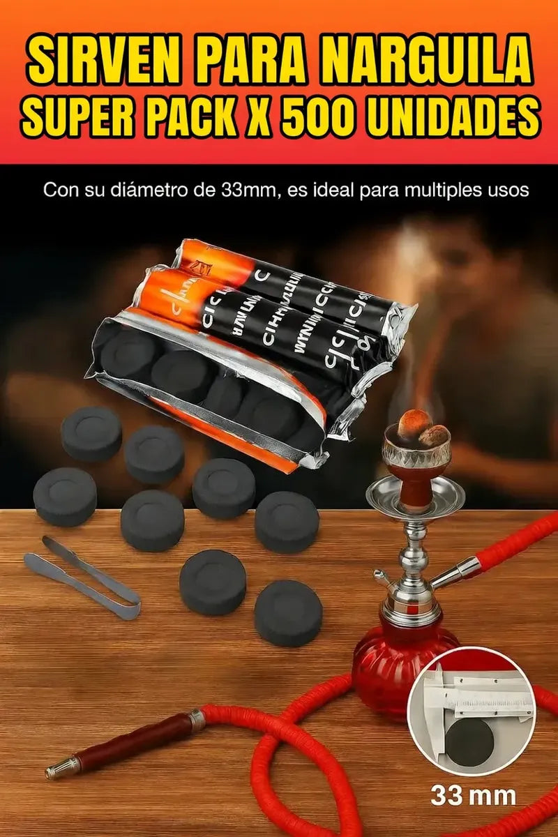 Carbon Incienso Vegetal Pack X500 Unidades Palo Santo