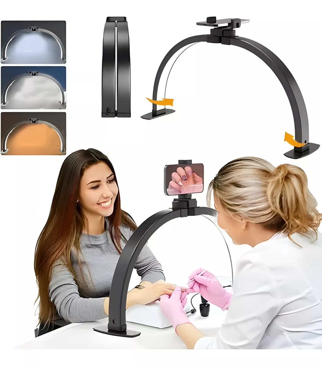 Lampara Led Media Luna Estetica Para Pestañas Uñas Belleza