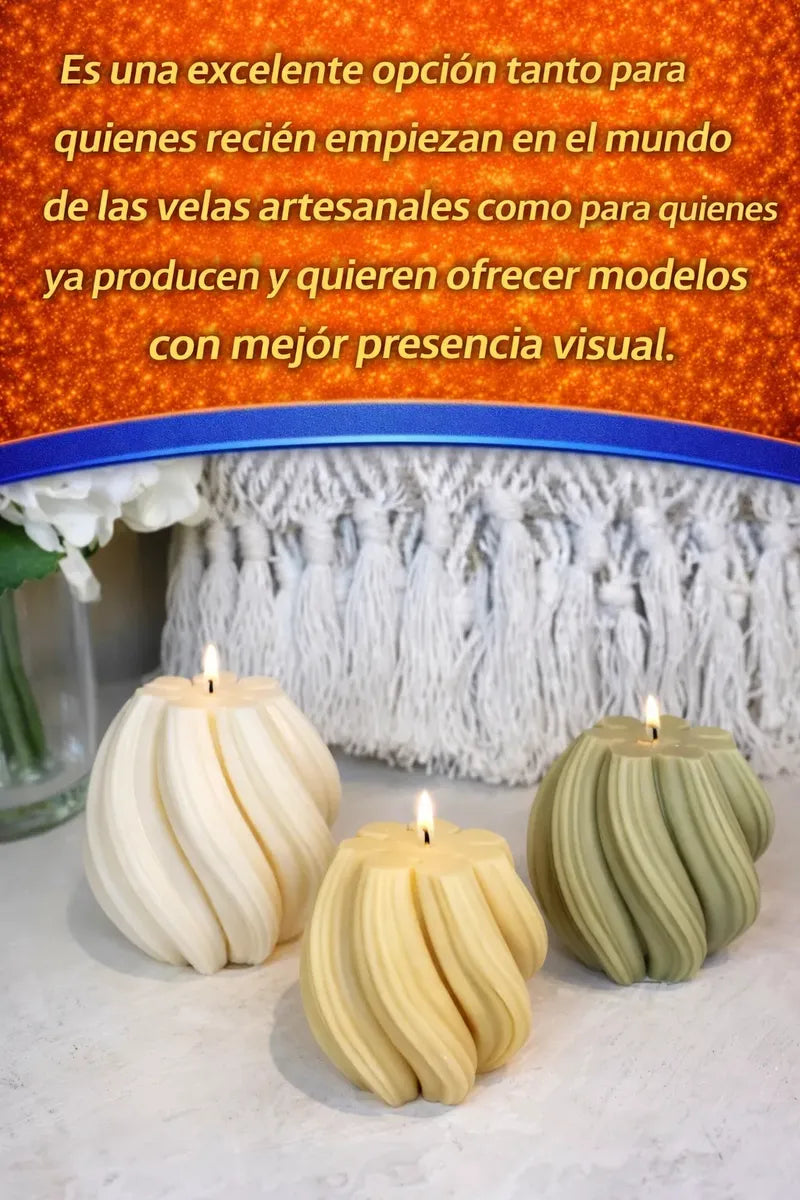 Molde Silicona Para Velas Forma Espiral Ideal Velas De Soja R-068