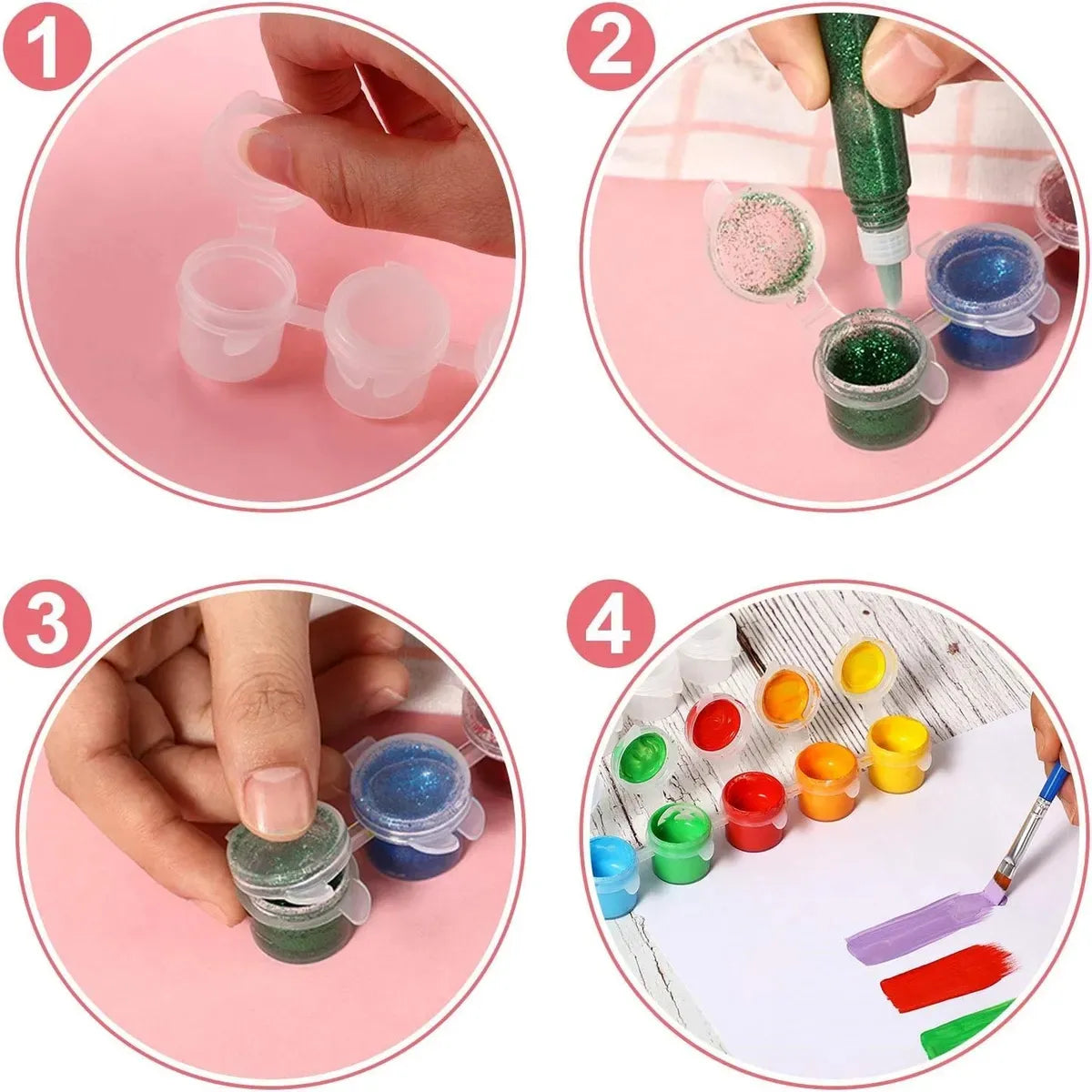 Tira De 6 Frasco Pote Bote Para Pintura Pack 102 Unidades