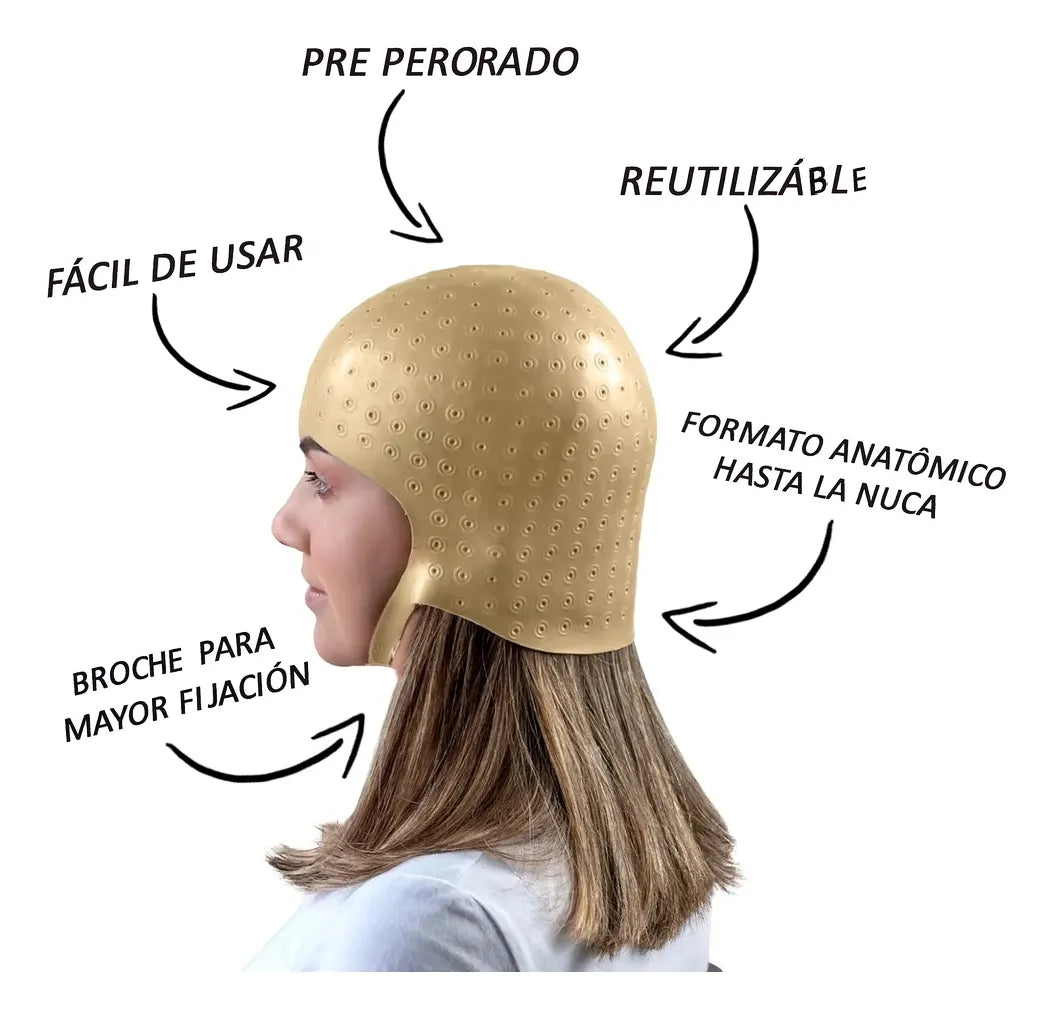 Gorra Profesional De Silicona Para Mechas Ideal Peluqueria fede adelante 09