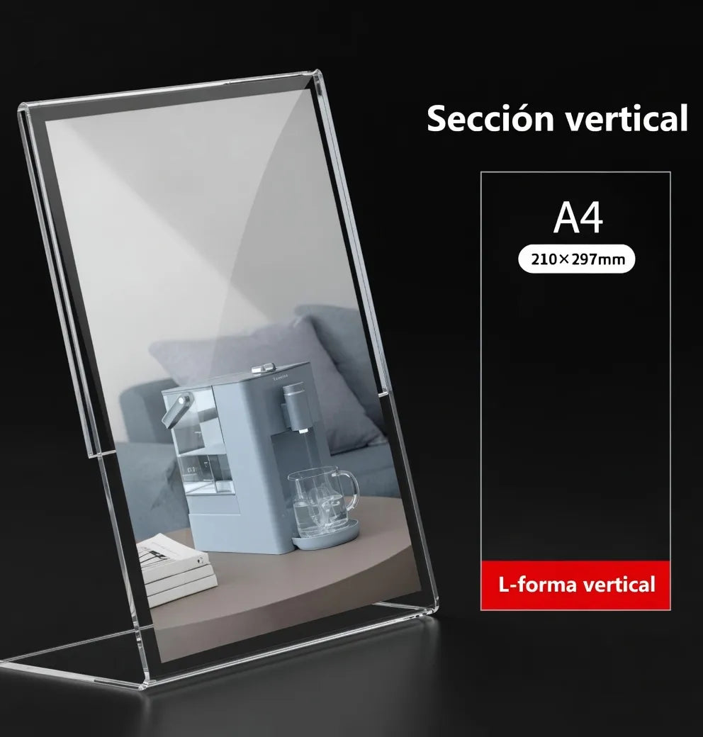 Porta Hojas A4 En Acrílico Exhibidor Mostrado