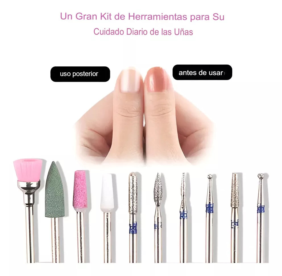 Set X10 Brocas Para Torno De Uñas Y Pedicura Acero Tungsteno