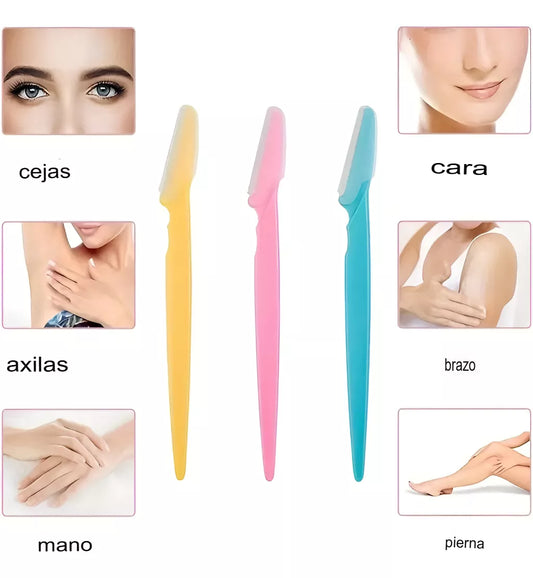 Navaja Perfilador Para Cejas Y Rostro Pack X3un Dermaplaning FEDE-018