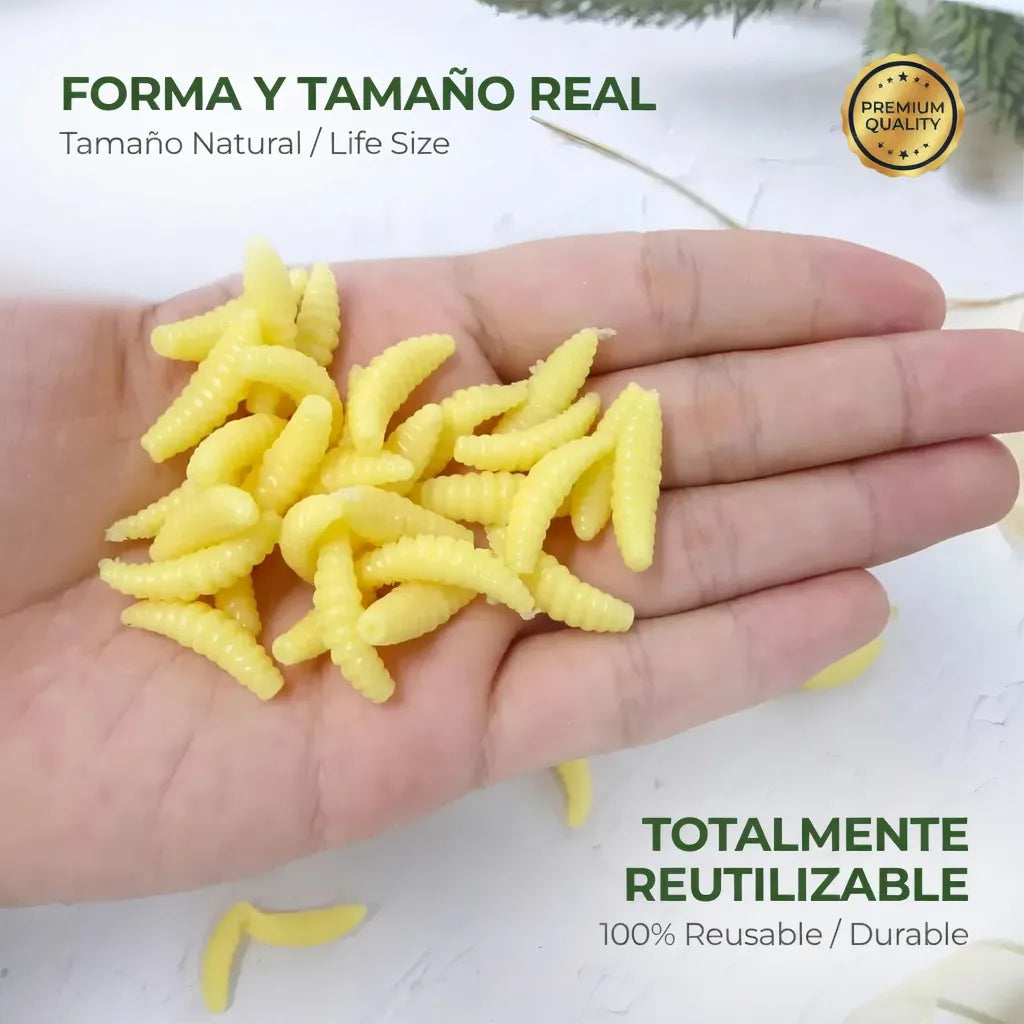 Carnada Guzano Lombriz Pesca Silicona Reutilizable X100un