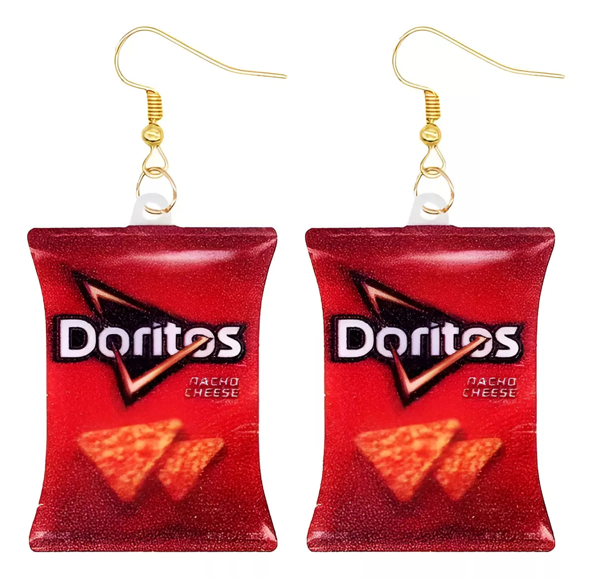 Set X2 Caravanas Forma De Paquete De Doritos Snacks