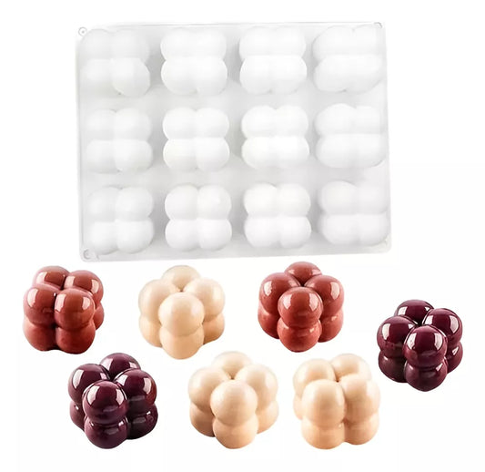 Molde Silicona Forma Cubo 3d Ideal Velas Antiadherente
