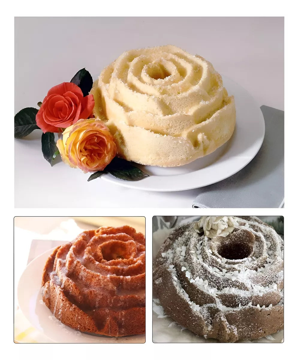 Molde De Silicona Para Pastel De Rosas O Torta Forma Rosa Grande bizcochuelo