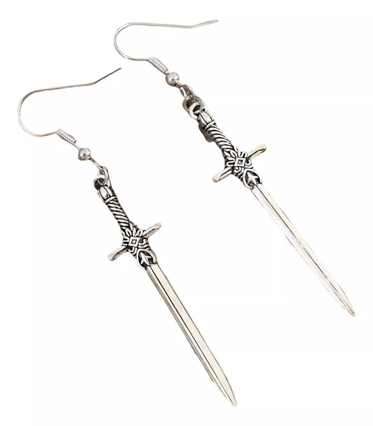 Pendientes Colgantes Con Diseño De Espada Cruzada Retro