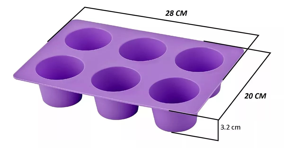 Molde De Silicona Para Magdalenas 6 Cavidades Antiadherente
