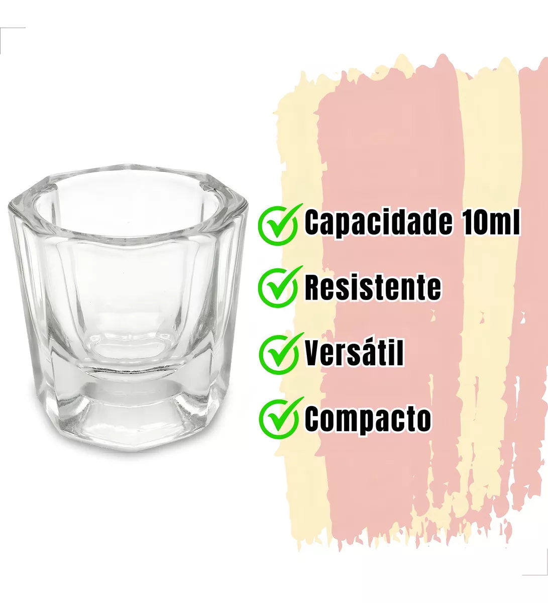 Mezclador De Pigmentos En Polvo Acrílico Dappen, Vaso De Vidrio De 10 Ml FEDE-006
