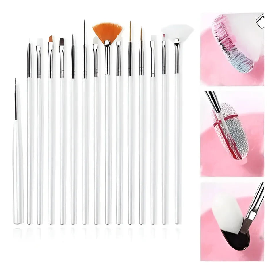 X15 Pinceles Para Decoracion De Uñas O Maquillaje Precision FEDE ADELANTE 05