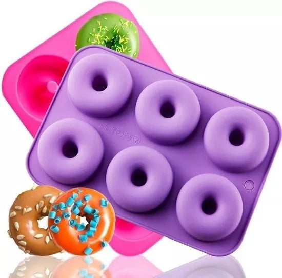 Molde Silicona Para hacer Donas 6 Cavidades Antiadherente