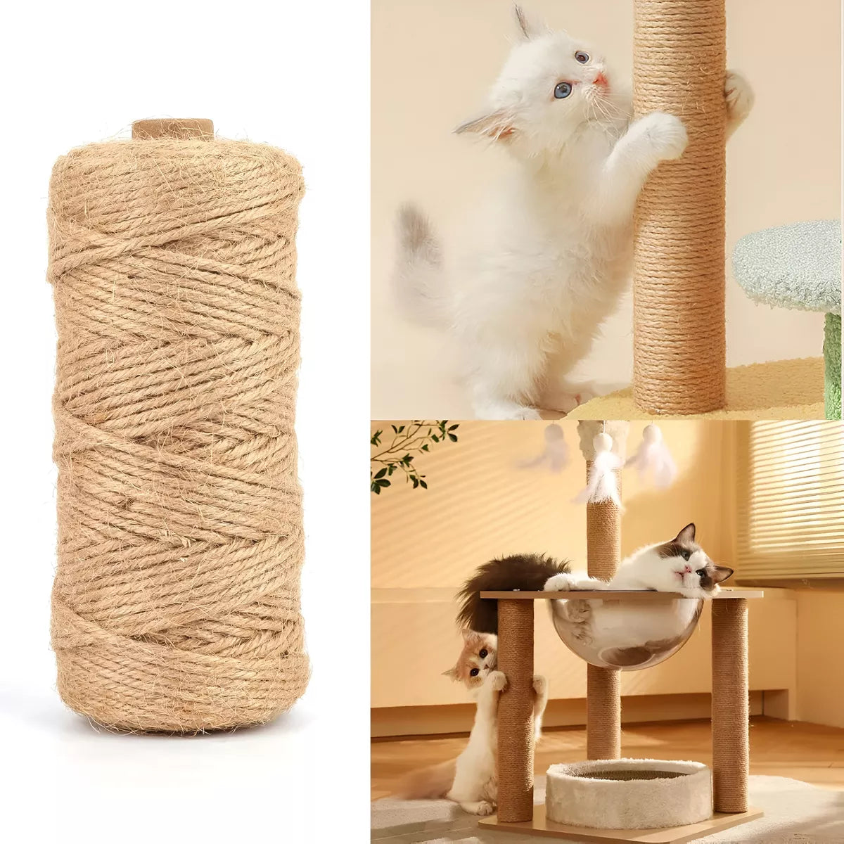 Rollo Yute Hilo Sisal 3mm X300mt Hilo Cometa Ovillo
