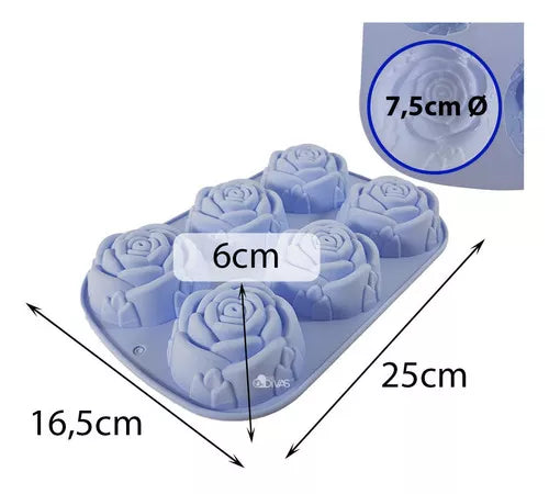 Molde De Silicona Forma De Rosa Ideal Velas o Jabones