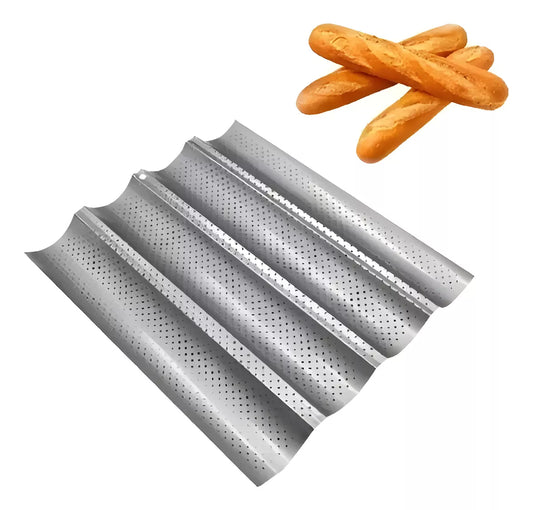 Molde Bandeja Pan Baguette Tejas Pan Francés Casero 38 X 33