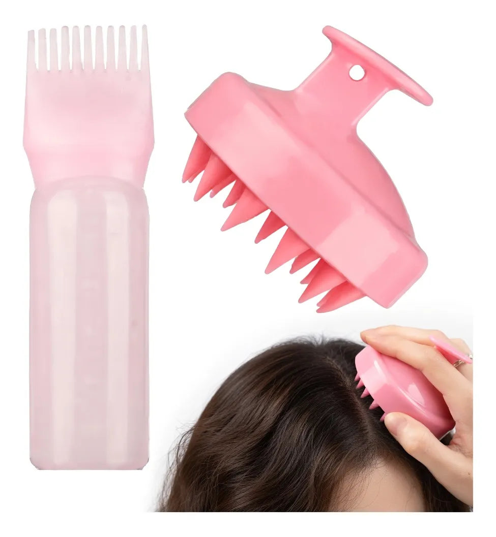 Pack Masajeador De Cabeza De Silicona Y Aplicador Tintas fed adela 14