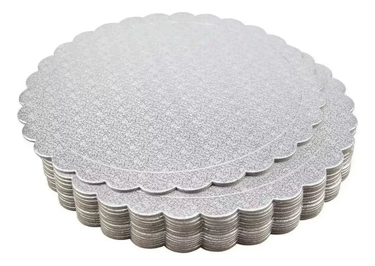 Pack 3 Discos Base Bandeja Para Torta Dulce Decoración 25cm PLATEADA