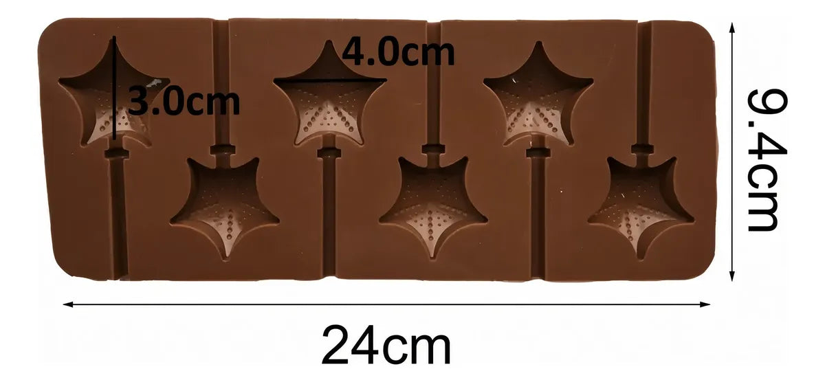 Molde De Silicona Para Chupetines Forma Estrella de Mar