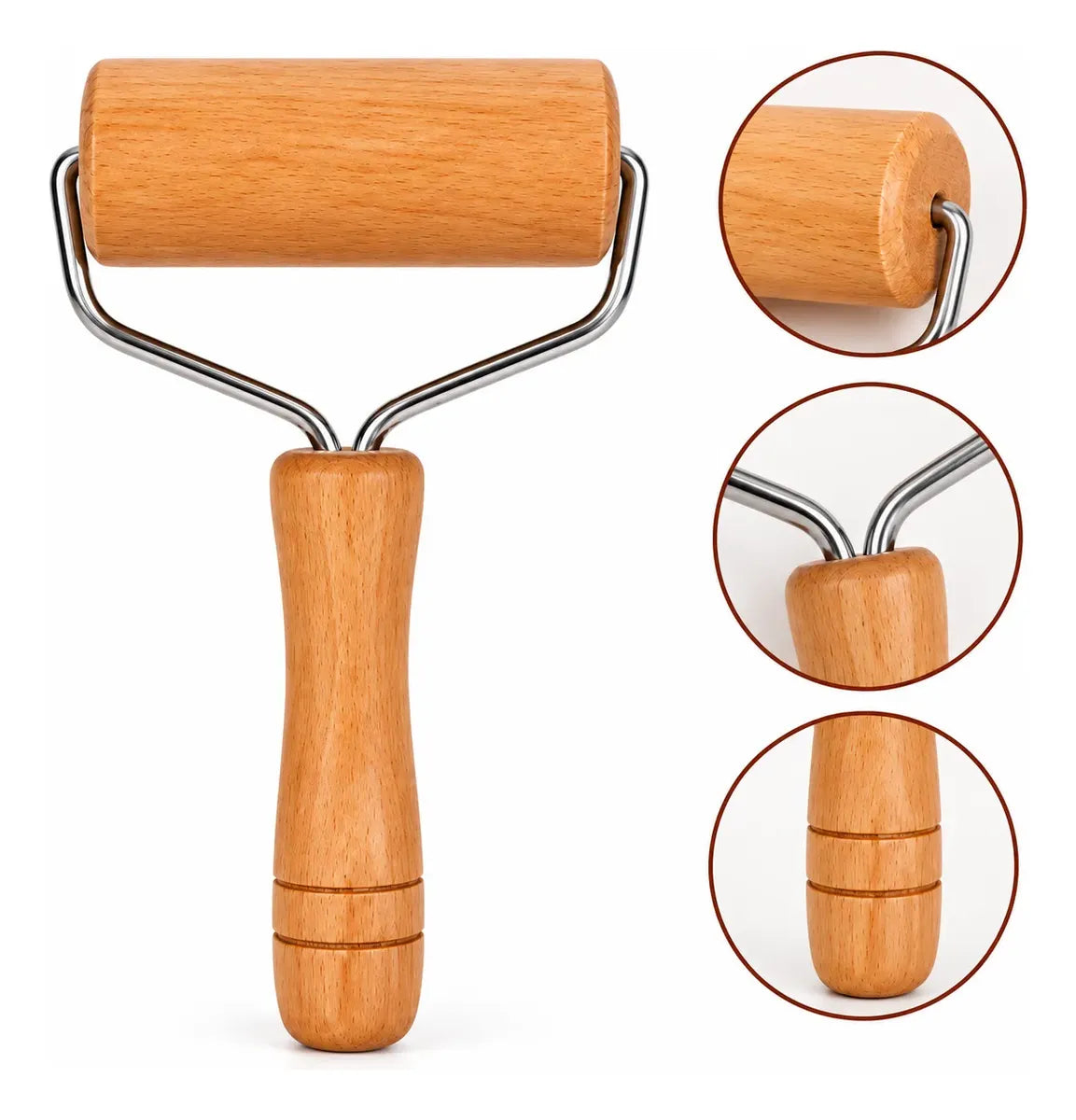 Rodillo Para Amasar Madera Pasteleria Utensilio Cocina