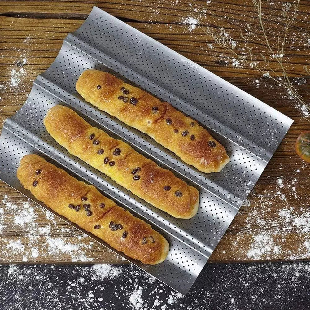 Molde Bandeja Pan Baguette Tejas Pan Francés Casero 38 X 33