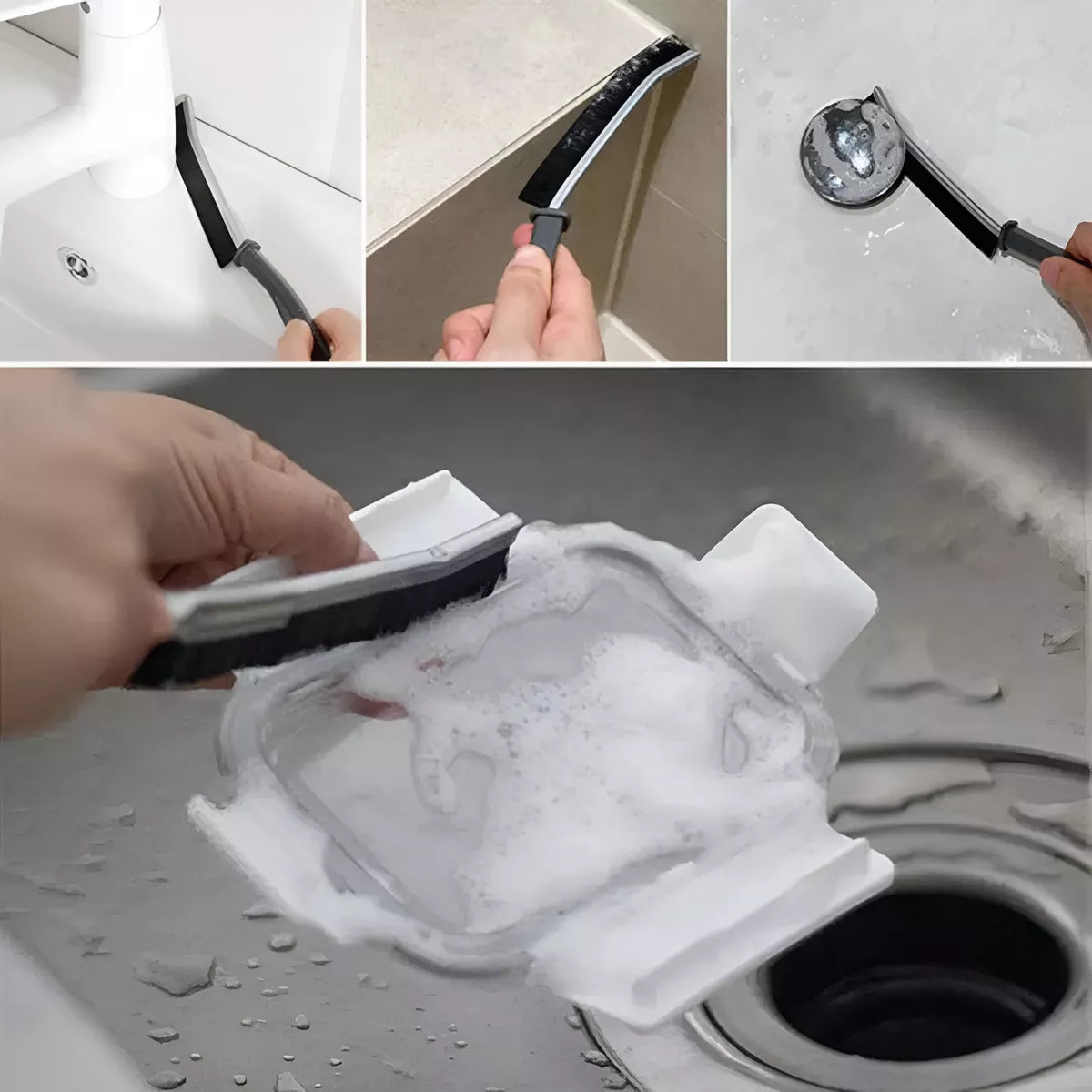 Set 3 Cepillo De Cerdas Duras Para Juntas Baño Cocina Fuerte