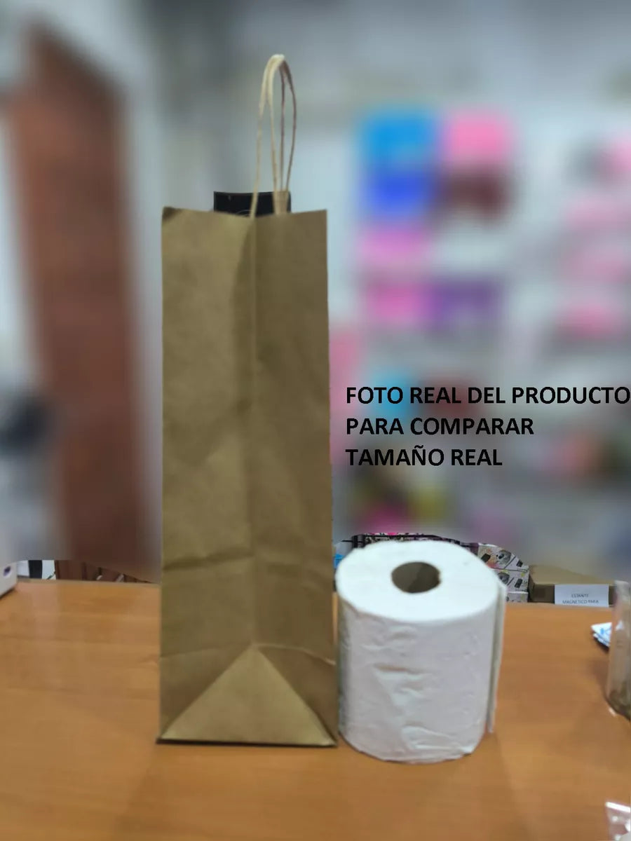 Bolsas De Papel Kraft Con Asas 33x12x26 25un Ideal Envios