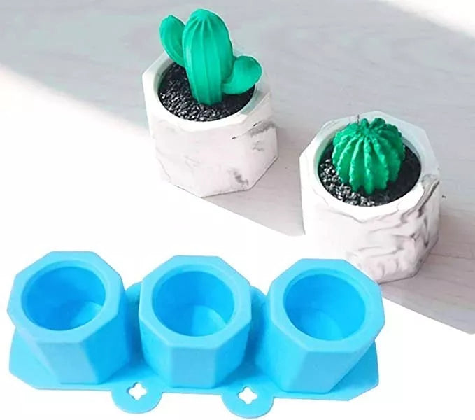 Molde De Silicona Para hacer Macetas Forma Octogonal ideal Suculentas