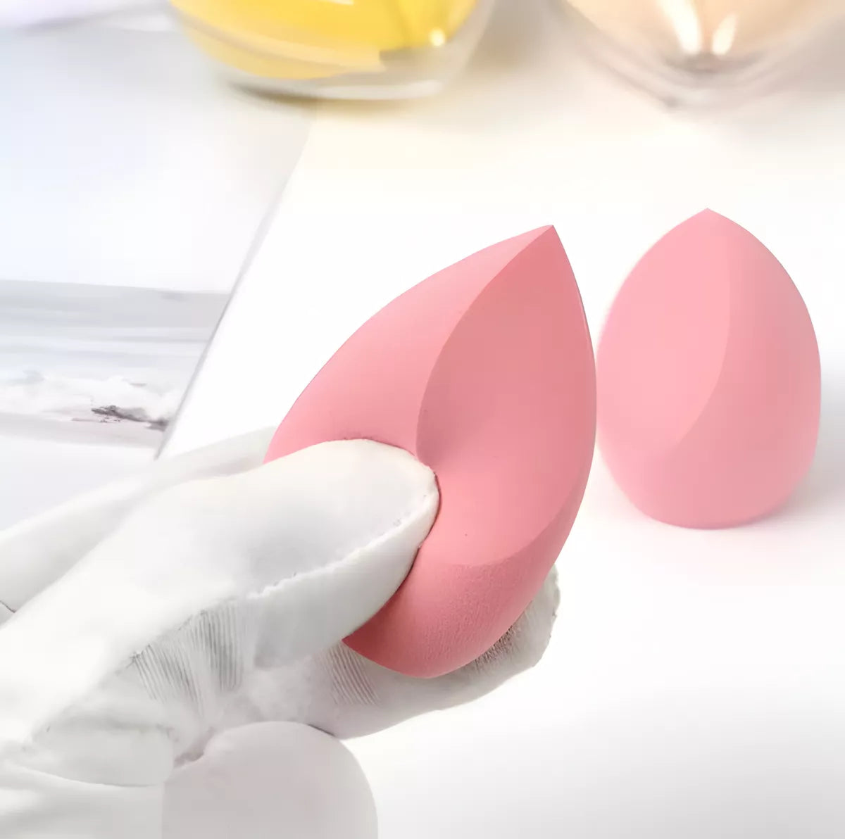 Esponjas Para Maquillaje Forma Gota Con Estuche De Corazón