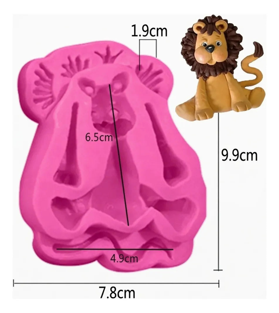 Molde Silicona Leon Carita Animales Ideal Decoracion Tortas R-020