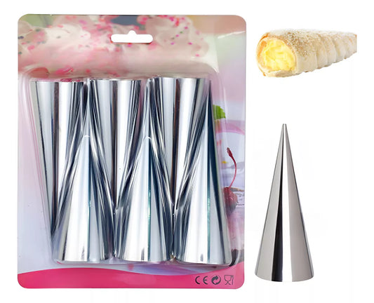 6 Moldes Para Cañones Cannoli Conos Helados Repostería