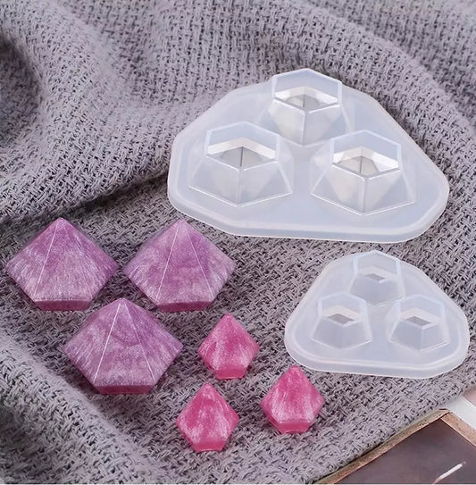 Set 2 Molde De Silicona Diamantes Para Resina Epoxi Llaveros