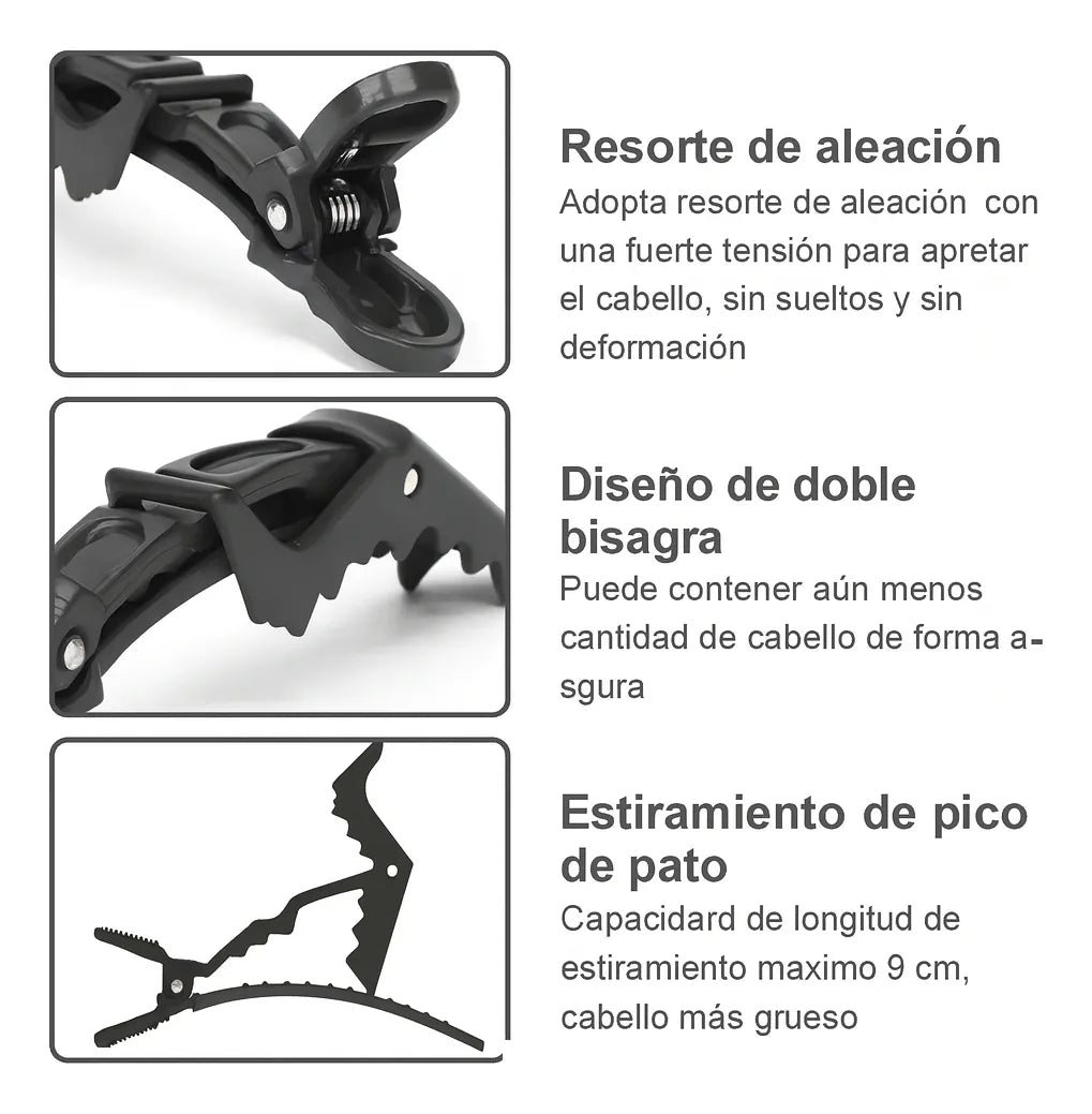 Pinzas Cocodrilo Para Cabello X 10 Unid Peluqueria FEDE ADELANTE 004