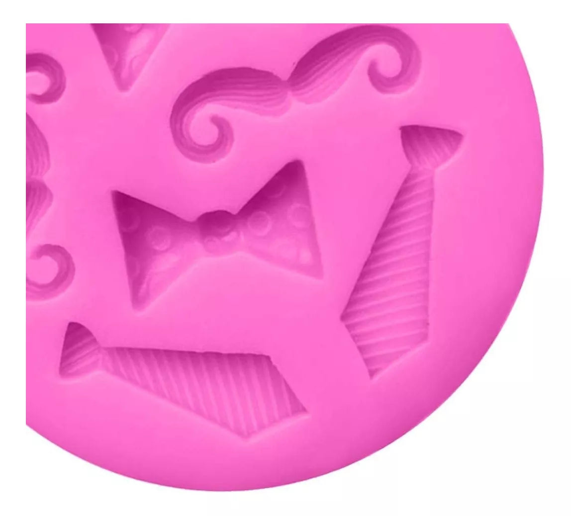 Molde Silicona Corbata Bigote Ideal Decoracion Tortas