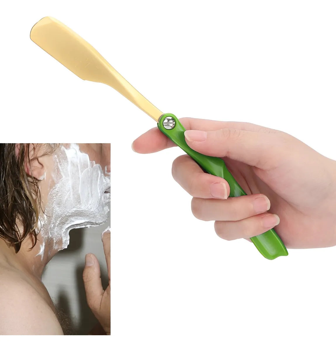 Navaja Para Barbero Afeitada Perfecta Metal Acero Inoxidable FEDE 008