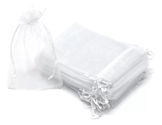 Bolsita Organza Blancas 10x15 Cm 50 Unidades