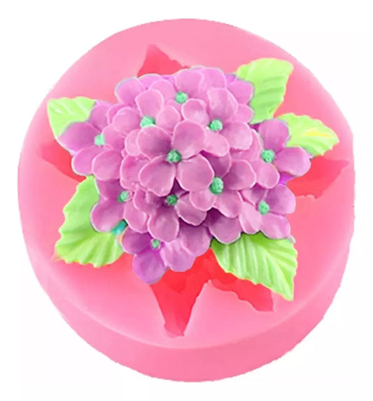 Molde De Silicona Para Fondant Con Forma Flores y hojas  SKU R-029