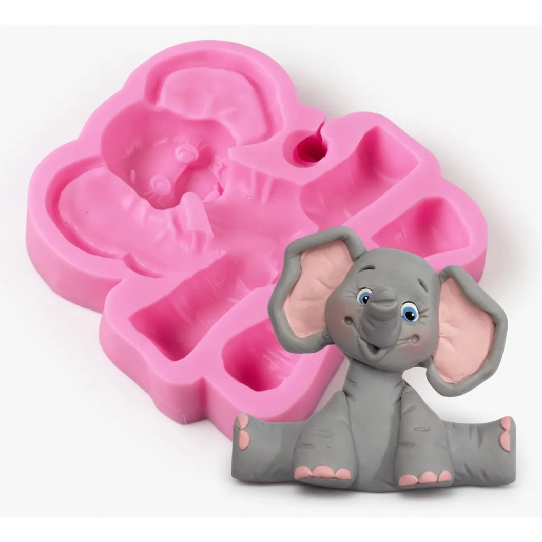Molde Silicona Elefante Sentado Ideal Decoracion Torta R-016