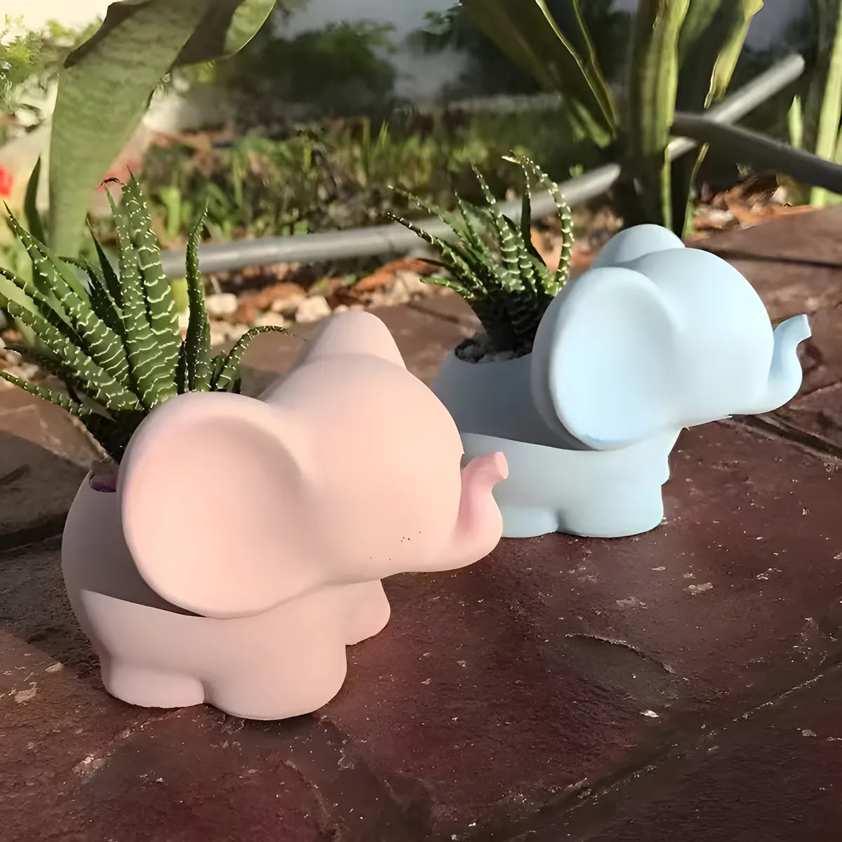 Moldesilicona Forma Elefante Con Maceta Yeso Resina Epoxi Blanco R-045