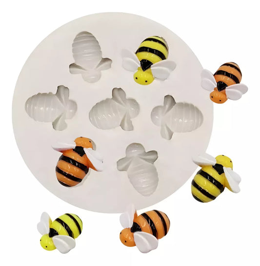 Molde Abejas Abejitas Silicona Fondant Chocolate Porcelana  SKU R-038