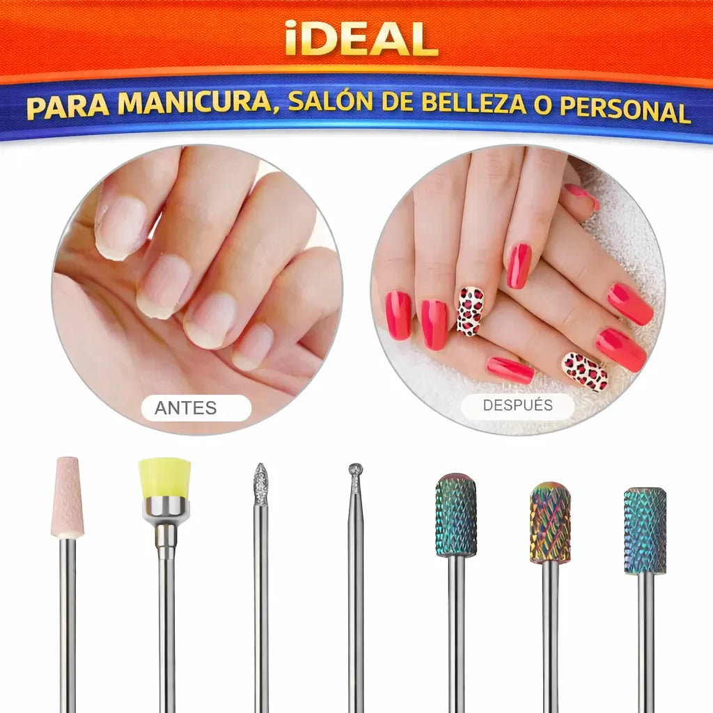 Fresas Combinadas De 7 Piezas Para Manicura Torno Tungsteno