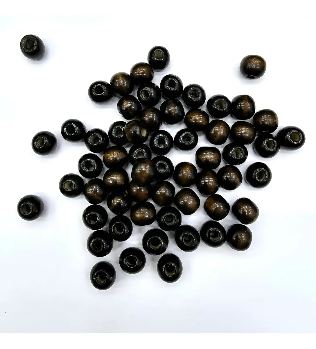 Cuentas De Madera 10mm 100u Collares Negras Manualidades