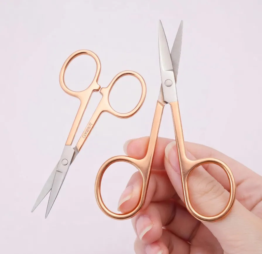 Tijera Recortadora Para Cejas Y Pestañas Con Curva