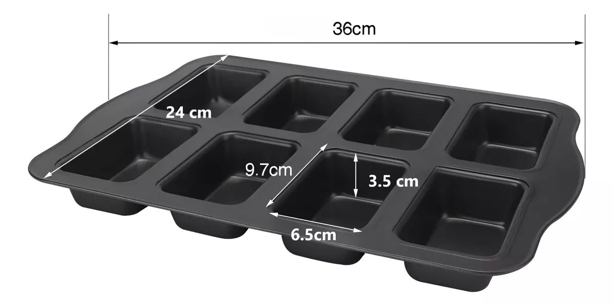Molde Para Mini Panes O Mini Budín En Acero 8 Unidades