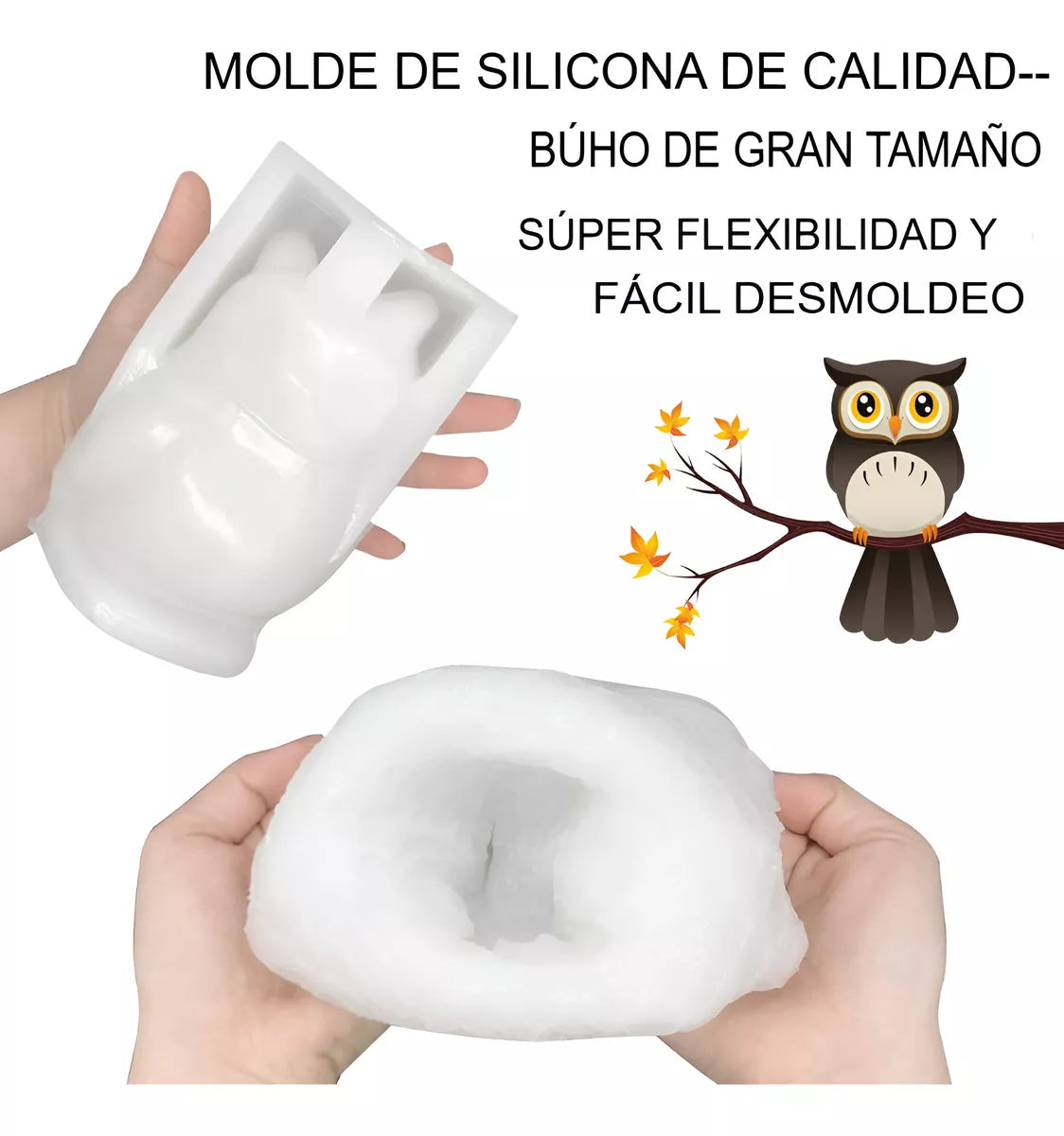 Molde De Buho Grande 15cm Velas Artesanias O Resina Epoxi