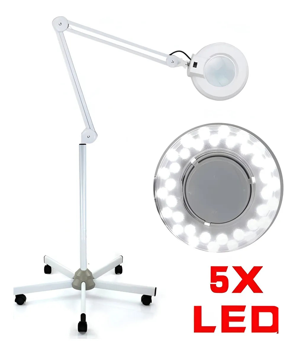Lampara Lupa Pie Luz Gran Aumento Cosmetologo Podologo aumento x5