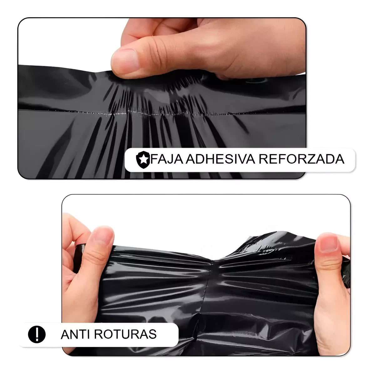 Bolsas Sobres Adhesivas 20x30cm Lisas Negras Ecommerce 100un