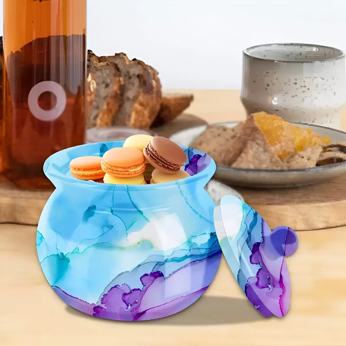 Molde Silicona Resina Epoxi Caramelera Redonda Con Tapa