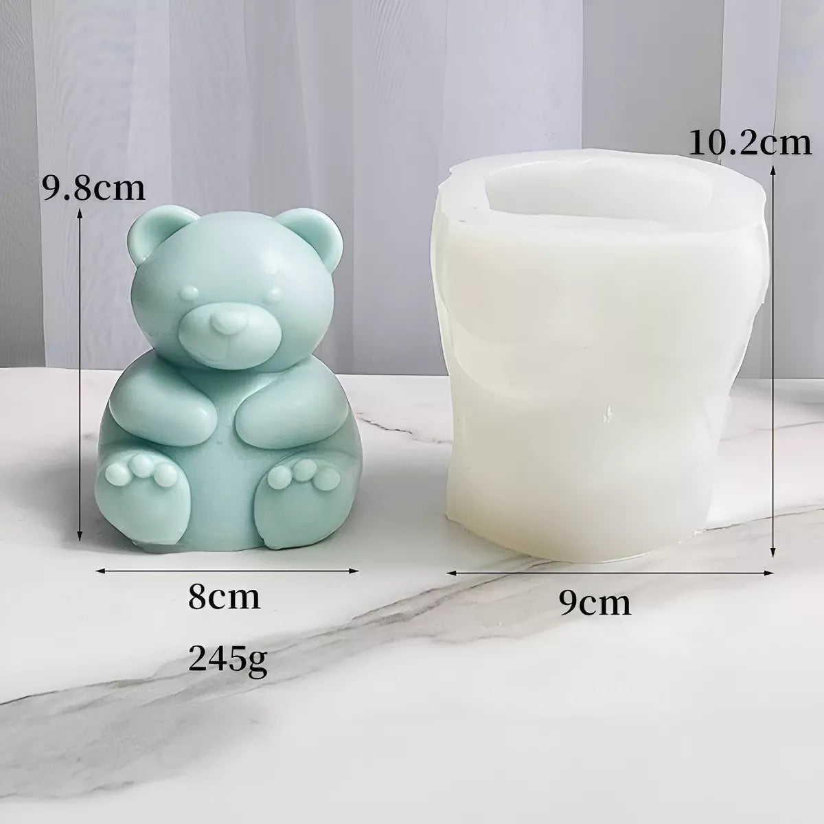 Molde Silicona Oso Teddy Grande Ideal Para Velas Y Souvenir