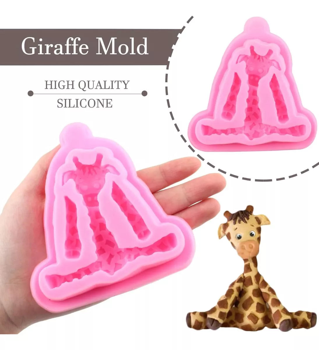 Molde Silicona Jirafa Sentada Ideal Decoracion Torta R-015